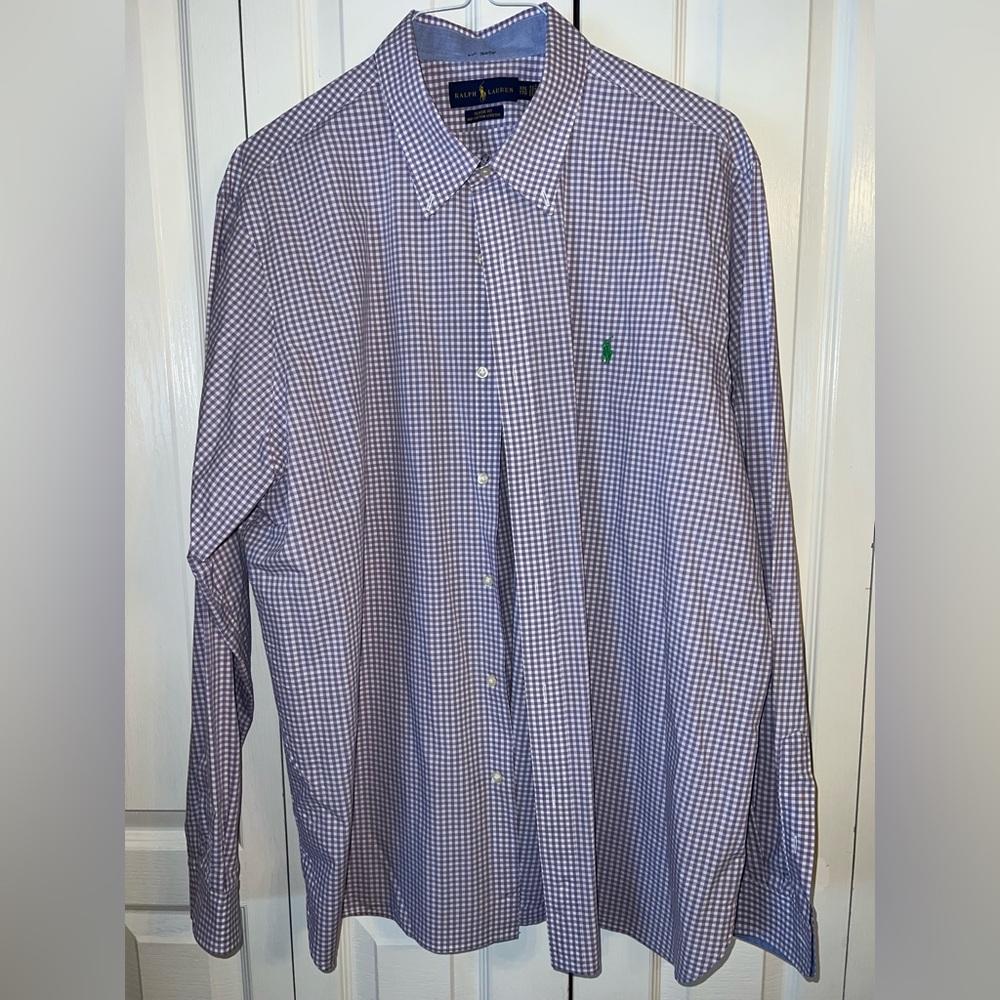 Ralph Lauren Men's Purple Checkered Shirt